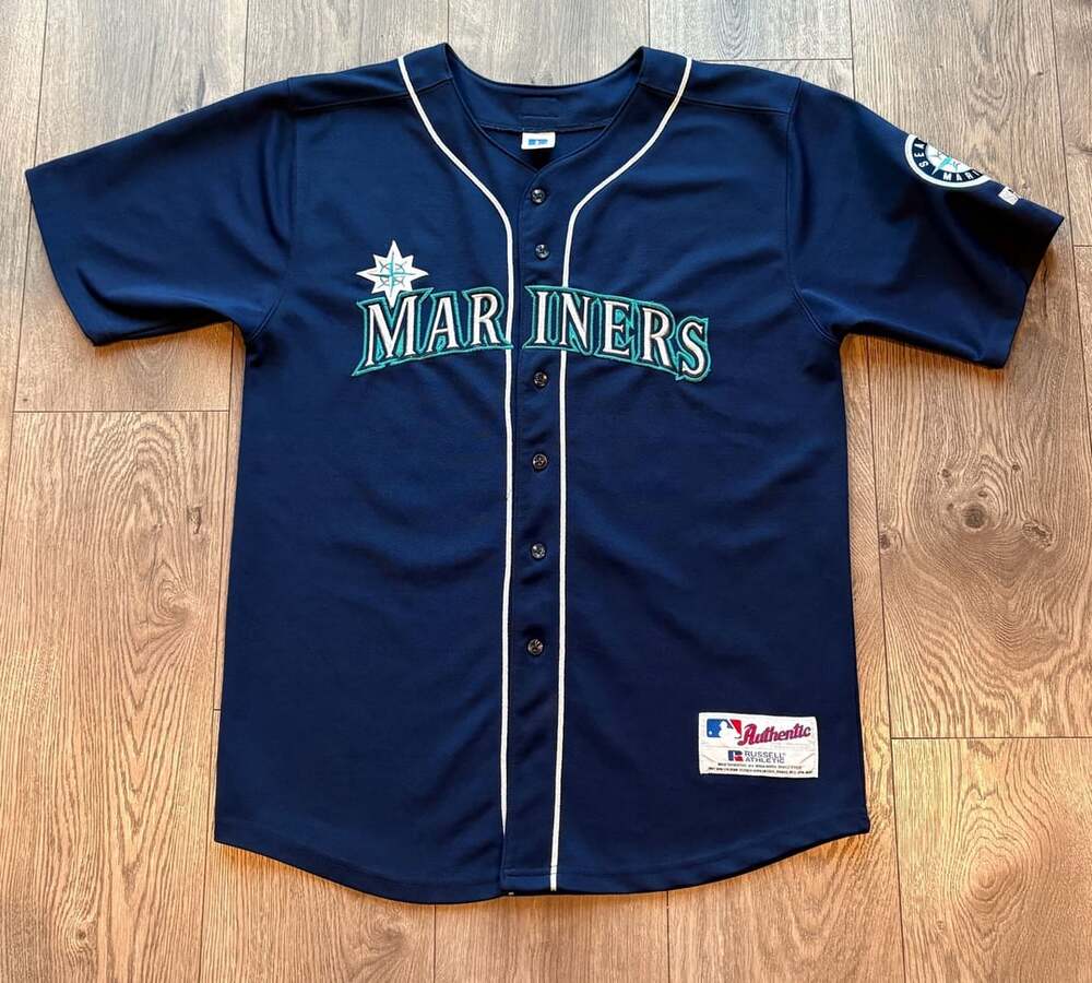 Russell Athletic Seattle Mariners Jersey Size 18/20 Navy Blue Baseball